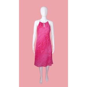 1990s -Y2K EXPRESS WORLD BRAND Animal Print Dress W/Adjustable Neckline. Medium